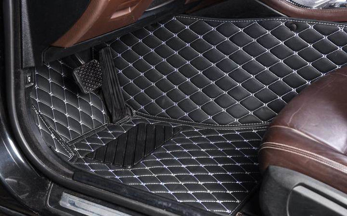 Black & Beige Stitching Custom Car Floor Mats - Image 3